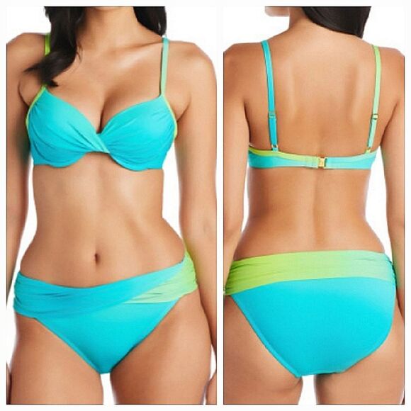 Bleu Rod Beattie Cool Breeze Underwire Molded bikini top & Hipster bottom set 8 - Picture 1 of 16